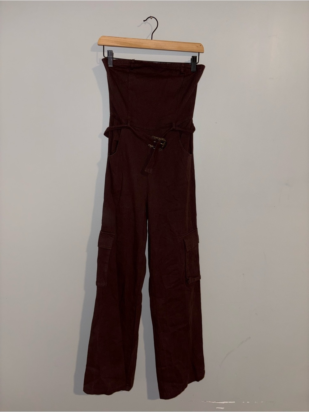 Fashion Nova • Brown Strapless Jumpsuit (NWT)